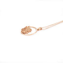 Oval Cut Out Protea Pendant with Diamonds in Rose Gold