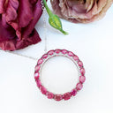 Oval Cut Ruby Halo Silver Pendant