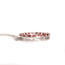 Oval Cut Ruby Halo Silver Pendant