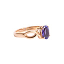 Oval Tanzanite Ring With Diamond Half Infinity Twist Shoulders in Rose Gold