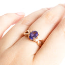 Oval Tanzanite Ring With Diamond Half Infinity Twist Shoulders in Rose Gold