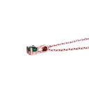 Petite 4 Claw Rose Gold Emerald Pendant