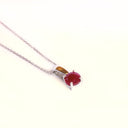 Petite 4 Claw White Gold Ruby Pendant