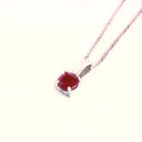 Petite 4 Claw White Gold Ruby Pendant