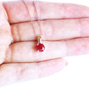 Petite 4 Claw White Gold Ruby Pendant
