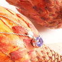 Petite Bale Round Cut Four Claw Tanzanite White Gold Pendant