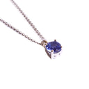 Petite Bale Round Cut Four Claw Tanzanite White Gold Pendant