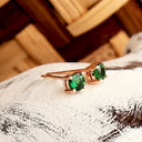 Petite Classic Four Claw Round Cut Tsavorite Rose Gold Studs