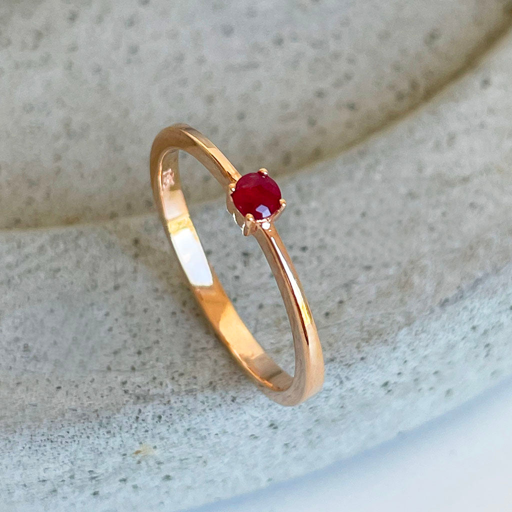 Rose Gold Ruby Ring 