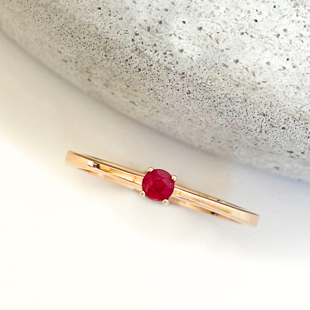 Rose Gold Ruby Ring 