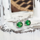 Tsavorite and diamond earrings