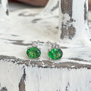 Tsavorite and diamond earrings