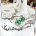 Tsavorite and diamond earrings