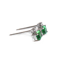 Petite Elegant Tsavorite Earrings with Solitaire Diamond Highlight