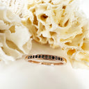 Petite Four Claw Channel Set Black Diamond Rose Gold Ring