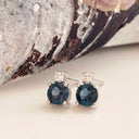 Petite London Blue Topaz Diamond Accent Studs