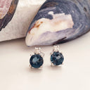 Petite London Blue Topaz Diamond Accent Studs