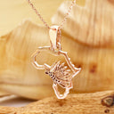 Protea Africa Pendant in Rose Gold