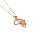 Petite Map of Africa Protea Pendant In Rose Gold