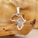 Protea Africa Pendant in White Gold