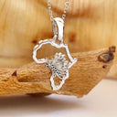 Protea Africa Pendant in White Gold