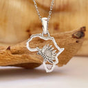 Protea Africa Pendant in White Gold