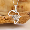 Protea Africa Pendant in White Gold