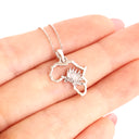 Petite Map of Africa Protea Pendant In White Gold