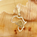 Africa Protea Yellow Gold pendant