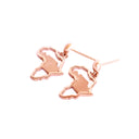 Petite Rose Gold Matt Table Mountain In Africa Outline Earrings