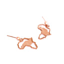 Petite Rose Gold Matt Table Mountain In Africa Outline Earrings