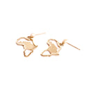 Petite Yellow Gold Matt Table Mountain In Africa Outline Earrings