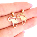Petite Yellow Gold Matt Table Mountain In Africa Outline Earrings