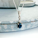 Blue Tourmaline and Diamond Pendant