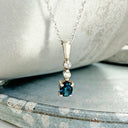 Blue Tourmaline and Diamond Pendant