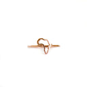 Petite Rose Gold Africa Map Outline Ring