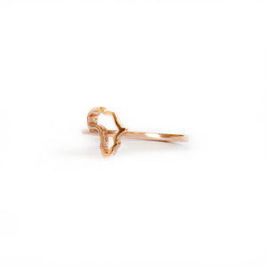 Petite Rose Gold Africa Map Outline Ring