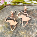 Rose Gold Table Mountain In Africa Outline Earrings