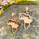 Rose Gold Table Mountain In Africa Outline Earrings