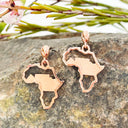 Rose Gold Table Mountain In Africa Outline Earrings