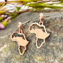 Rose Gold Table Mountain In Africa Outline Earrings