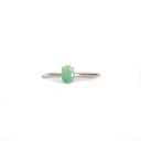Petite Silver Oval Cut Emerald Ring