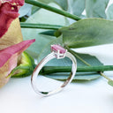 Petite Silver Oval Cut Ruby Ring