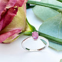 Petite Silver Oval Cut Ruby Ring