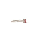 Petite Silver Oval Cut Ruby Ring