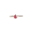 Petite Silver Pear Cut Ruby Ring