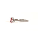 Petite Silver Pear Cut Ruby Ring