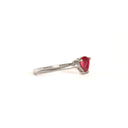 Petite Silver Pear Cut Ruby Ring