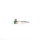 Petite Silver Thin Pear Cut Emerald Ring