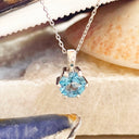 Blue Topaz White Gold Pendant